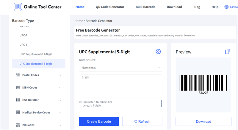 erate UPC suplementar de 5 d&iacute;gitos