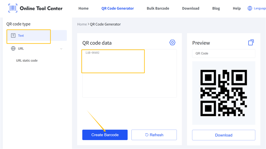Converter texto em c&oacute;digo QR