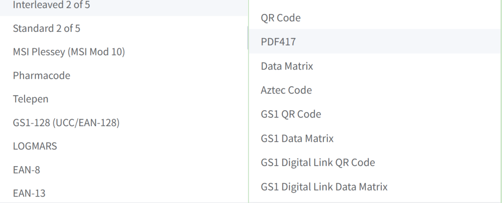 supported 1d 2d barcode formats formatos de códigos de barras 1d 2d suportados