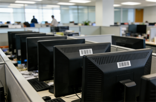 c&oacute;digos de barras em etiquetas de ativos