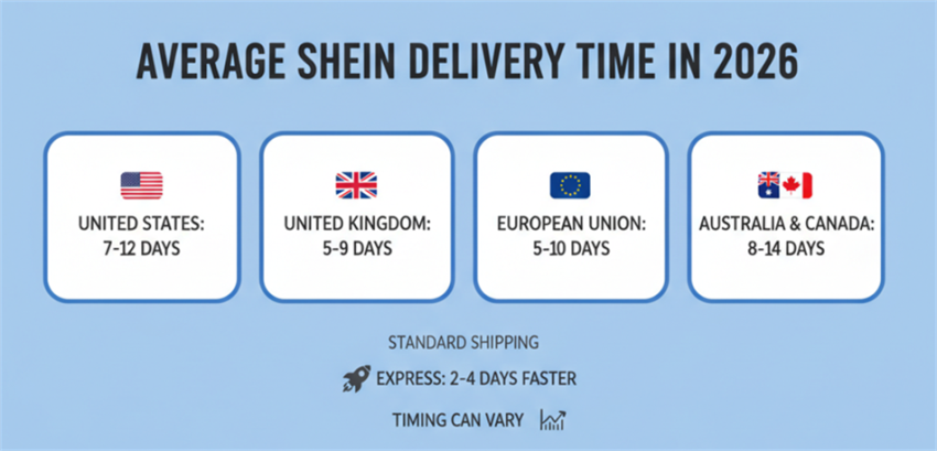 Average Shein Delivery Time in 2026 Tempo médio de entrega Shein em 2026