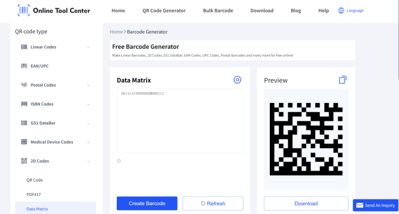Erate UID C&oacute;digo da matriz de dados