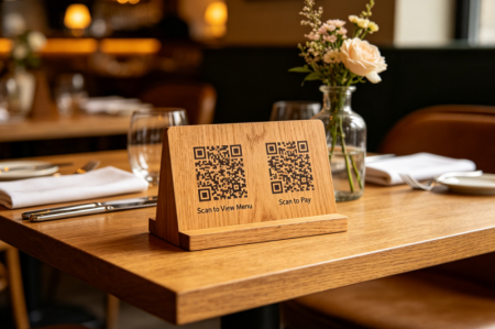 c&oacute;digos QR duplos no restaurante