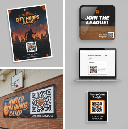 Usos de c&oacute;digos QR de basquete