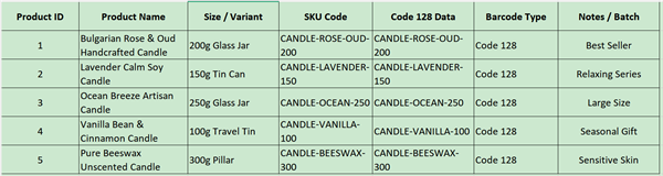 soap product barcode excel código de barras do produto do sabão excel