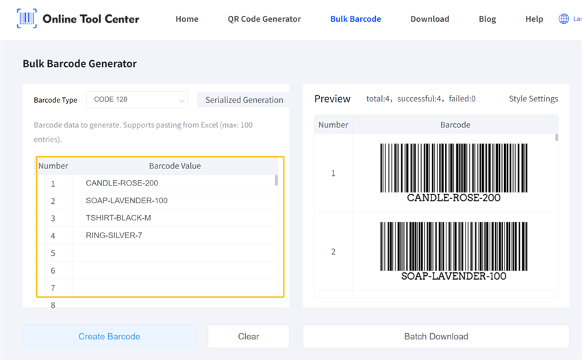 erate multiple barcodes Erate múltiplos códigos de barras