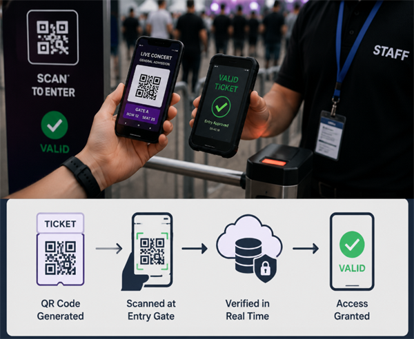 how QR code ticket validation work Como funciona a validação de bilhetes de código QR