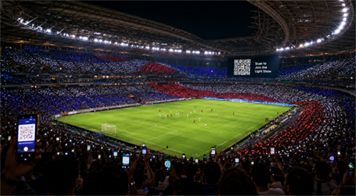 World Cup QR code light show Copa do Mundo QR código luz show