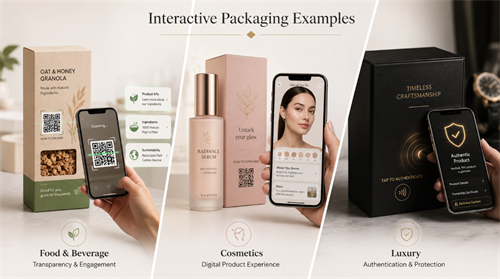 Interactive packaging examples Exemplos de embalagem interativa