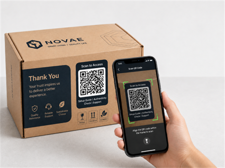 scan qr code on packing box digitalizar código qr na caixa de embalagem