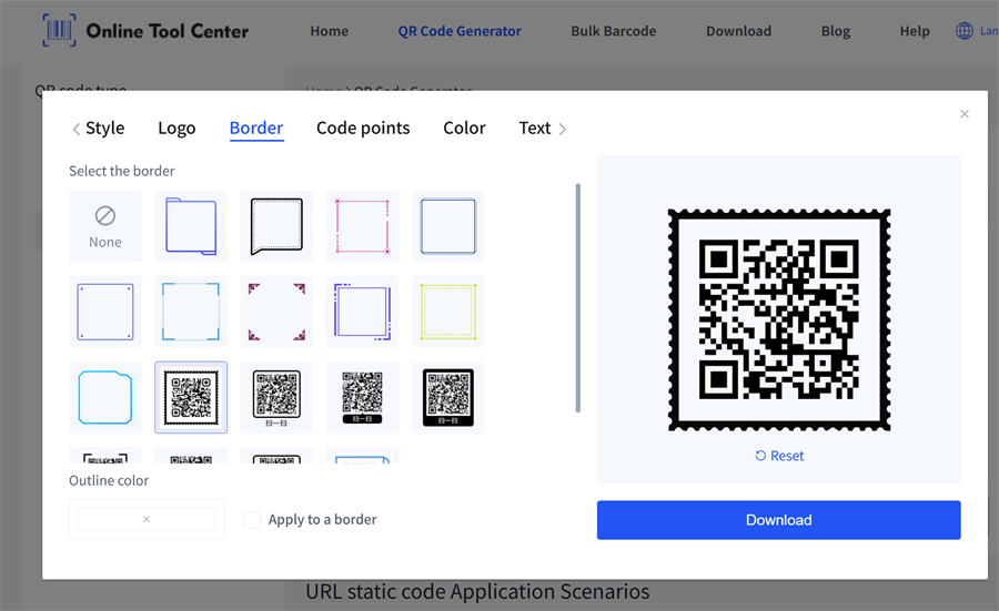 adicionar quadro para c&oacute;digo QR