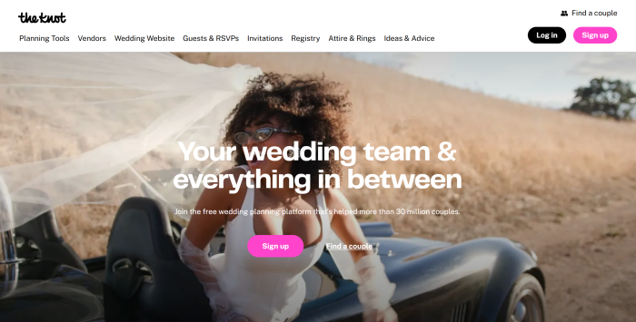 The Knot website O site do Knot