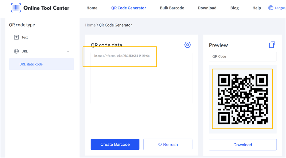 fazer c&oacute;digo qr para o formul&aacute;rio de registro