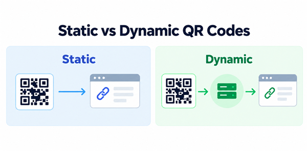 Static vs Dynamic QR Codes Códigos QR estáticos vs dinâmicos